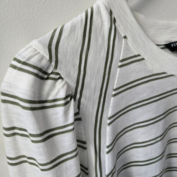 Veronica Beard Mason Striped Puff Long-Sleeve Baseball Tee Shirt Cotton Women XL - Picture 10 of 13